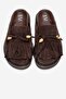 Carol Brown Suede Tasseled Genuine Leather Women's Closed Toe Slippers - 2