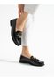 Grove Black Buckle Detail Women's Loafer - 4