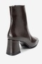 Arven Brown Leather Women's Thick Heeled Boots - 5
