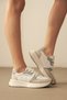 White-Grey-Baby Blue Sneaker Women |   Three Color Combination |   High Sole Sports Shoes - 7