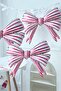 Red and White Striped Large Bow Foil Balloon Bow Ribbon Shaped Balloon - 4