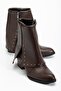 Women's Pointed Toe Brown Leather Detailed Heeled Boots