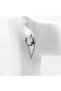 Special Design Zircon Stone Chain Dangle Interlocking 316L Stainless & Tarnish-Free Steel Earrings Pair - 6