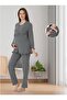 Women's Smoked Special Design Cotton Combed Maternity Pajama Set - 4
