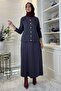 Melis Çelik Knitted Sweater Set Anthracite