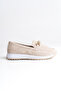 Women's Leather Matte Buckle Orthopedic Sole Ballerinas - 8