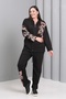 Women's Plus Size Black, Hooded, Floral Print Tracksuit Set 65N39184 - 4