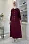 Melis Çelik Knitted Sweater Set Burgundy - 4