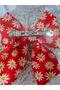 Daisy Patterned Crepe Fabric Luxury Automatic Bow Women's Buckle - 2