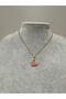 Zircon Stone Pink Gold Swan Necklace (Steel Swan Necklace with Pink Stone Gold) - 2