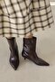 Morley Women's Pino Heel Wrinkled Leather Boots Burgundy - 3