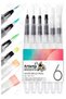 Pen Brush with Water Tank 1 Pack of 6 Watercolor Brush Pen Calligraphy Line Brush Watercolor with Water Tank