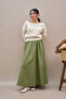 Khaki Green Balloon Skirt - 4