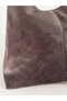 Suede Velvet Bitter Coffee Hand and Shoulder Bag - 5