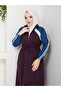 Women's 2-Piece Sportswear Set – Two Thread Fabric and Denim Detail N-05470 _ Burgundy - 2