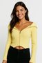 Yellow Madonna Collar Double Zipper Fit Long Sleeve Knitwear Sweater - 5