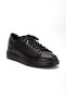 Genuine Leather Men's Casual Shoes Black Flat Sole Tied - 5