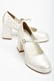 Women's Thick Platform Heeled Shoes with Faux Leather Hard Hat
