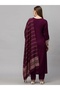 Maroon Viscose Cotton Salwar Kameez Dupatta - ALV1186 | Maroon - 5