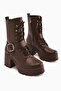 Caklin Brown Belted Women's Platform Heeled Boots - 3