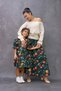 Vintage Apple Patterned Satin Mother Skirt and Girl's Flared Dress (Sold Separately) - 5