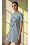 Striped Short Sleeve Nightgown Dress - 2