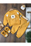 3-Thread Cotton Slippers with Booties, Teddy Bear Embroidery, Snap Fasteners on the Shoulders, Winter Baby Boy Set