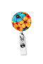 Large Floral Pattern Drop Print Yoyo – Card Strap & Transparent Card Holder Set |   Office, Hospital - 2