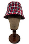 Red & White Unisex Soft-Textured Thick Bucket Hat Red & White Plaid Cashmere Soft Winter Hat - 6
