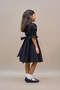 Girl's Black Poplin Flared Dress - 2