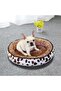 Round Pet Dog Bed Warming & Breathable Super Soft Poppy House Bed Kennel Cat Sleep Bed Mat B - 4