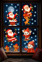 Christmas Sticker Set – Cute Santa Claus, Snowman, Reindeer and Snowflake Window Decoration - 2