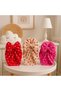Double Layer Baby Bonnet with Bow, Set of 3 - Powder/Red/Fuchsia