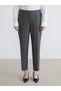 Lcw Grace Gray Elastic Waist Plaid Women's Trousers - 2