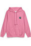 Cowboy Back Printed Hooded Half Oversized Sweatshirt Pink Hoodie 1391 - 2