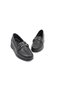 715 Leather Buckle Detailed Leather Women's Loafer Shoes - Black - 3