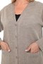 Steel Knitwear Knitwear Winter Thick Mother Knitwear Buttoned Pocket Long Vest - 5