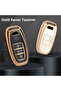 Audi Compatible A1, A3, A4, A5, A6, A7, A8, Q3, Q5, Q7, S4, S5, S6, S7, S8, R8, Tt Gold Edge Tpu Key Case Cover (Blue) - 4