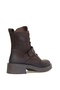 D25Kb-8410 Women's Genuine Nubuck Leather Heeled Boots Brown - 4