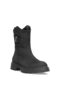 D25Kb-1945 Women's Genuine Nubuck Leather Heeled Boots Black - 2