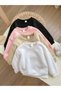 Children's Advantage Package Black White Pink Beige Crew Neck 3 Thread Oversize Sweatshirt - 5