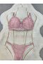 Women's Lace and Embroidered Guipure Detailed Padded Underwear Set Dowry Set - 5