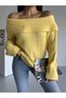 Women's Knitwear Sweater Madonna Collar Comfortable Fit Ribbed Special Yarn - 3