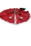 Christmas Tree Skirt, Pine Tree Foot Mat Cover, Red Color, Plush 70 cm - 2
