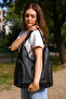 Soft Faux Leather Black Women's Bag Suitable for Hand Shoulder and Back Use 34*39 cm