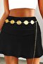 Gold Color Round Chain Belt - 2