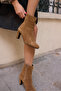 Cezary Women's Taba Genuine Suede Heelled Booties - 5