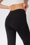 Women's Black High Waist Ribbed Pipe Leg Pocket Loose Leggings Pants - 6