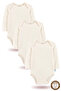 100% Cotton Long Sleeve Baby Bodysuit Snap Fastener Bodysuit Set of 3