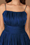 Chiffon Ruched Detail Strap Mini Dress - Dark Blue - 2